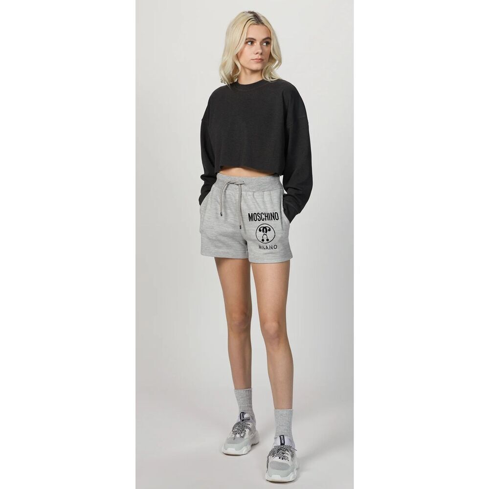 WeWoreWhat Sweatshirt‎ Womens Size XS Black Cropped Pullover Crewneck Fleece NWT